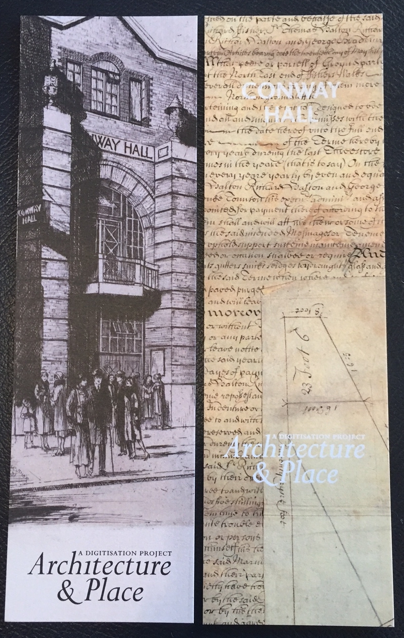 Bookmarks to promote the Architecture and Place digitisation project