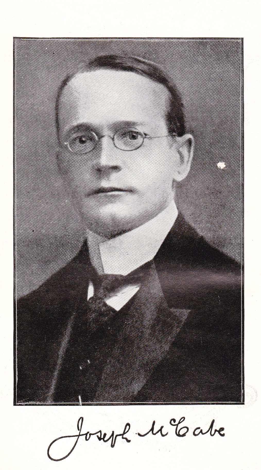 A black and white image of a young Joseph Martin McCabe.