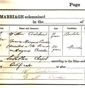 Marriage certificate