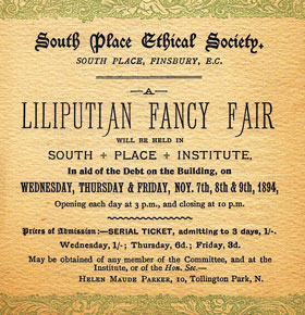 Late Victorian advertisements for events held by South Place Ethical Society